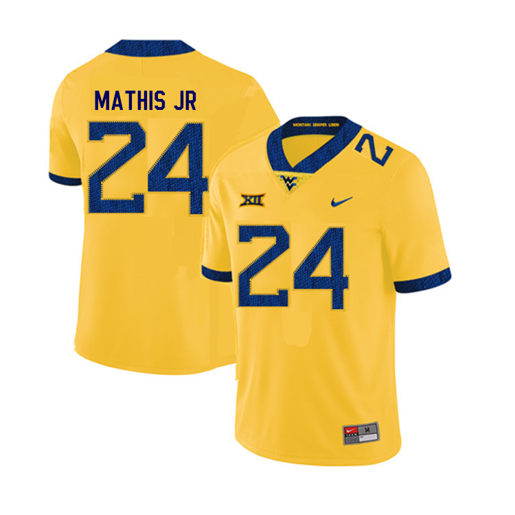 NCAA Men's Tony Mathis Jr. West Virginia Mountaineers Yellow #24 Nike Stitched Football College Authentic Jersey WC23H60FP